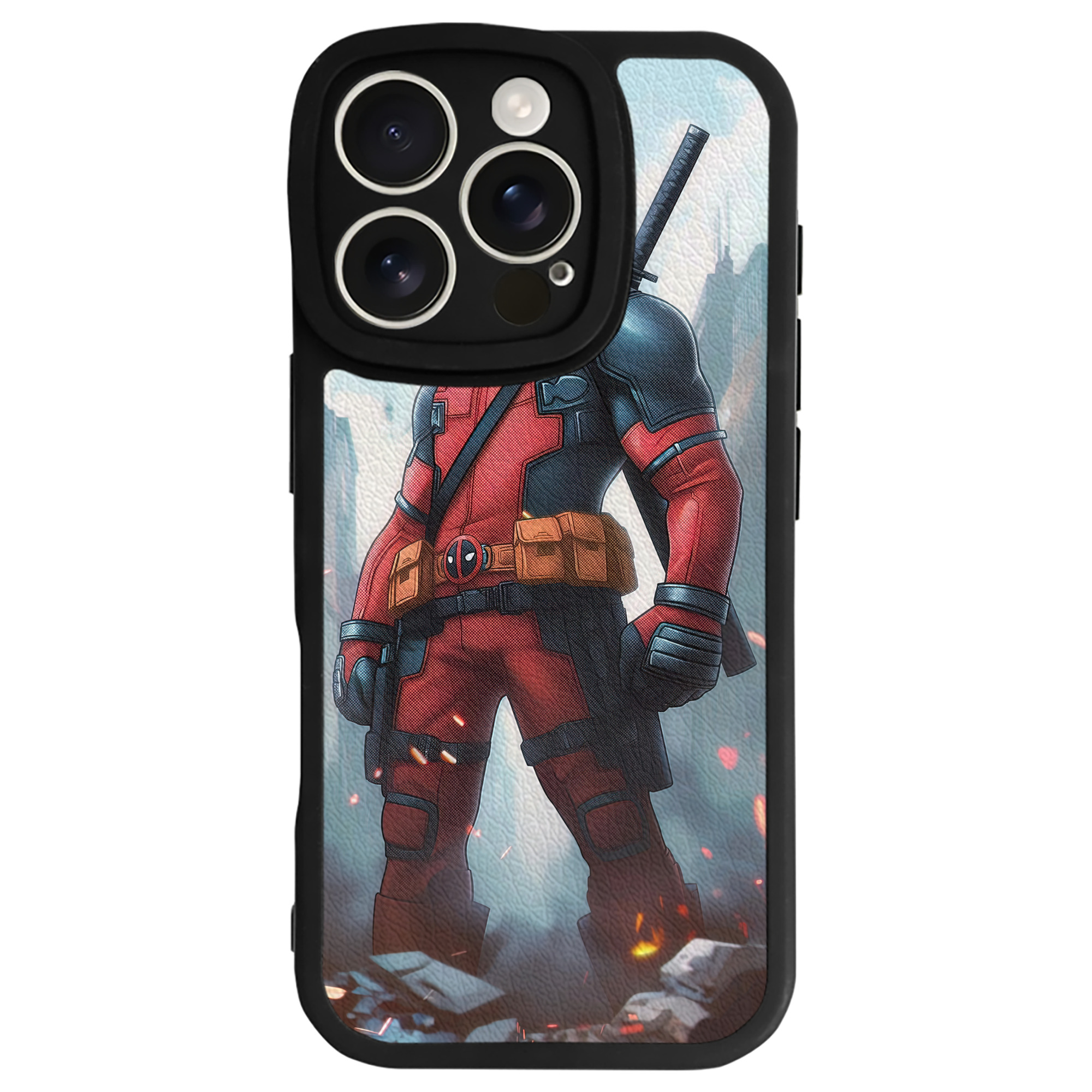 （画像用） Deadpool デッドプール 【iPhone 16シリーズ対応】シリコンスマホケース（レザー調） 材質：シリコン